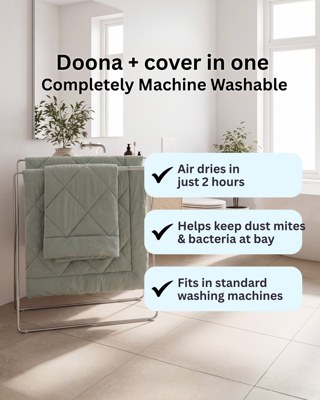 EasySleep Doona – The quick-drying 2-in-1 doona that means you can ditch the bed linen.