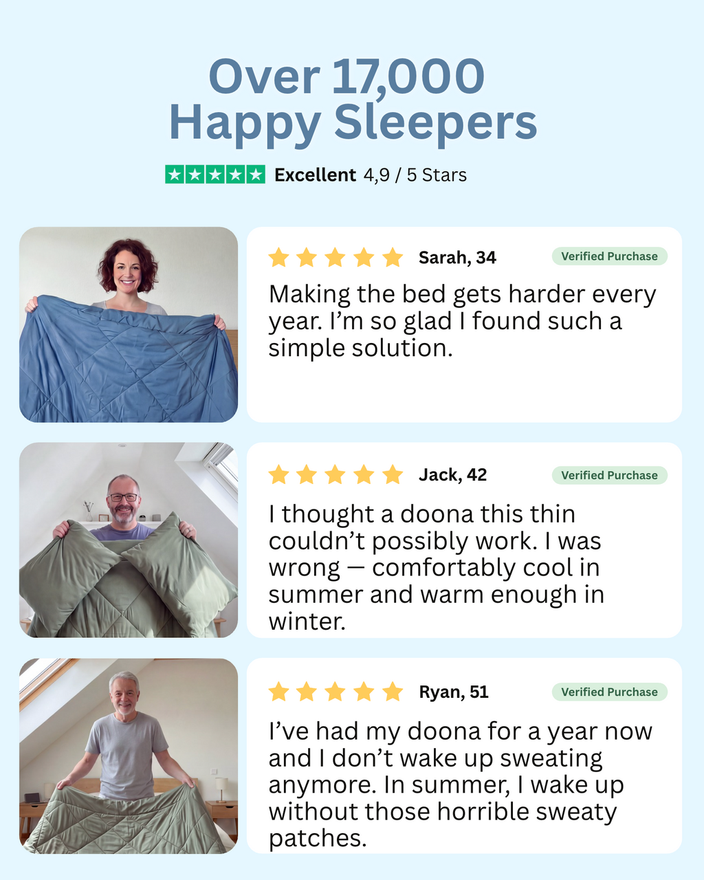 EasySleep Doona – The quick-drying 2-in-1 doona that means you can ditch the bed linen.