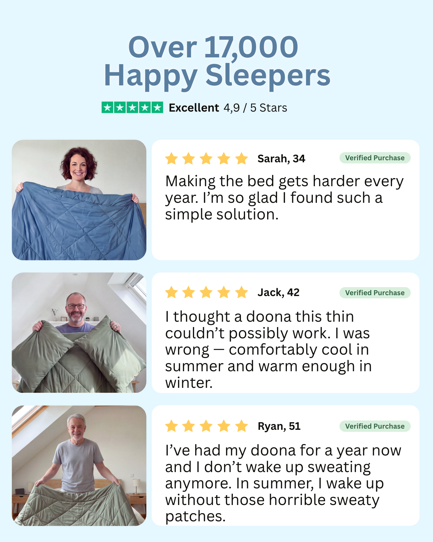 EasySleep Doona – The quick-drying 2-in-1 doona that means you can ditch the bed linen.